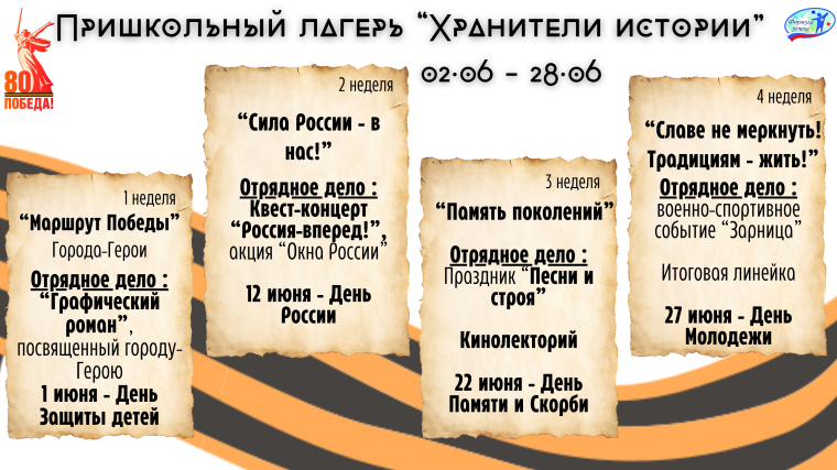 Пришкольный лагерь "Хранители истории".